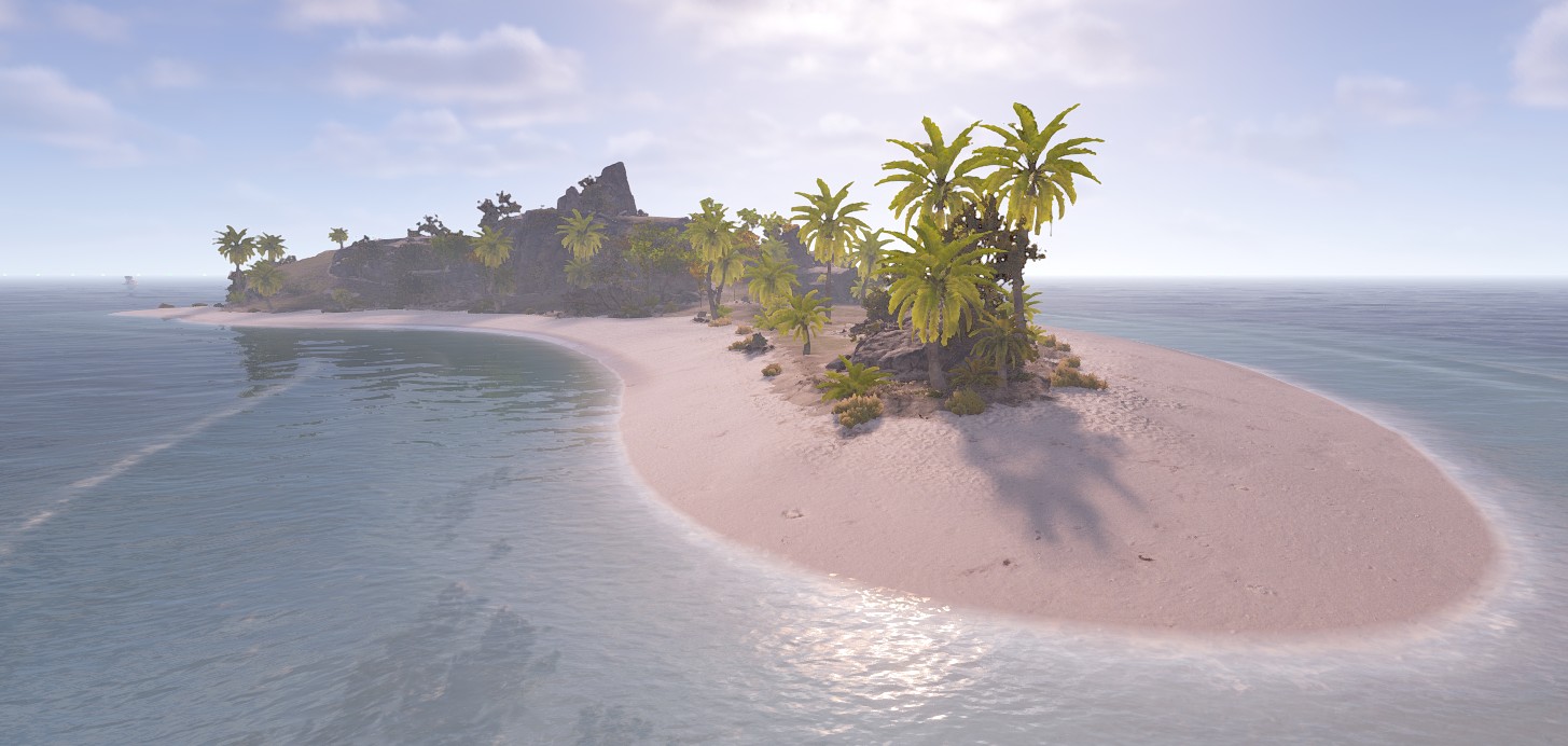 Tropical island coastline