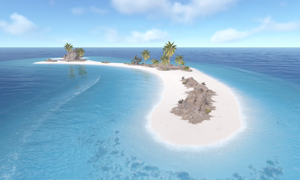 Tropical island ruins