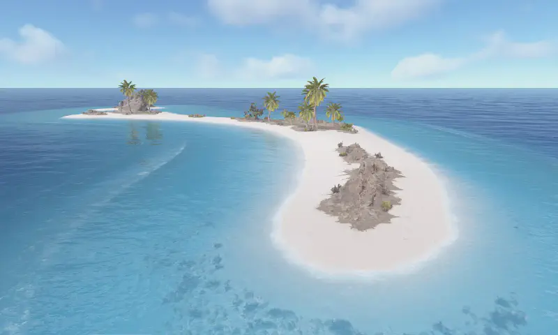 Tropical island ruins