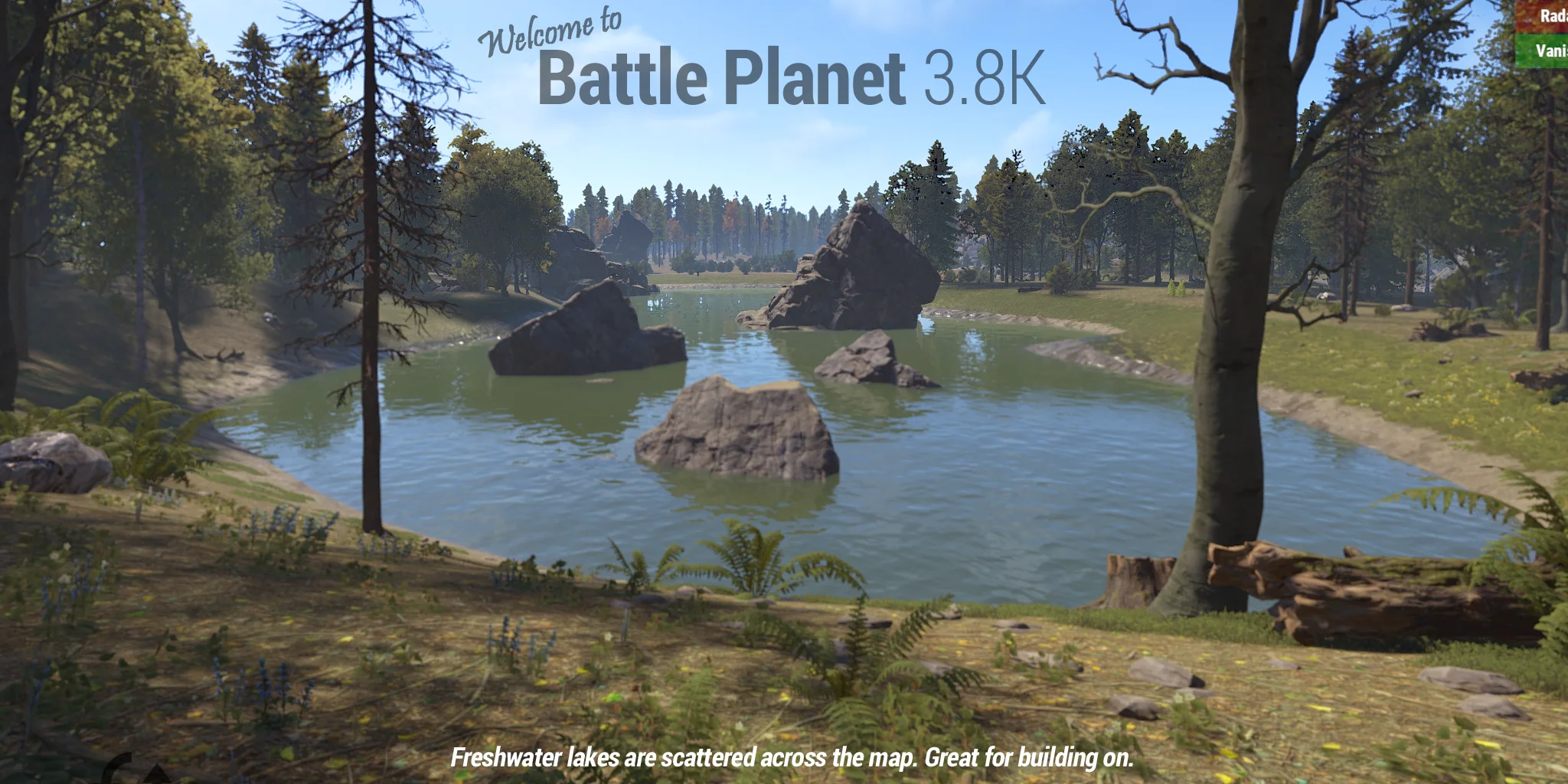 Freshwater lake surrounded by forest