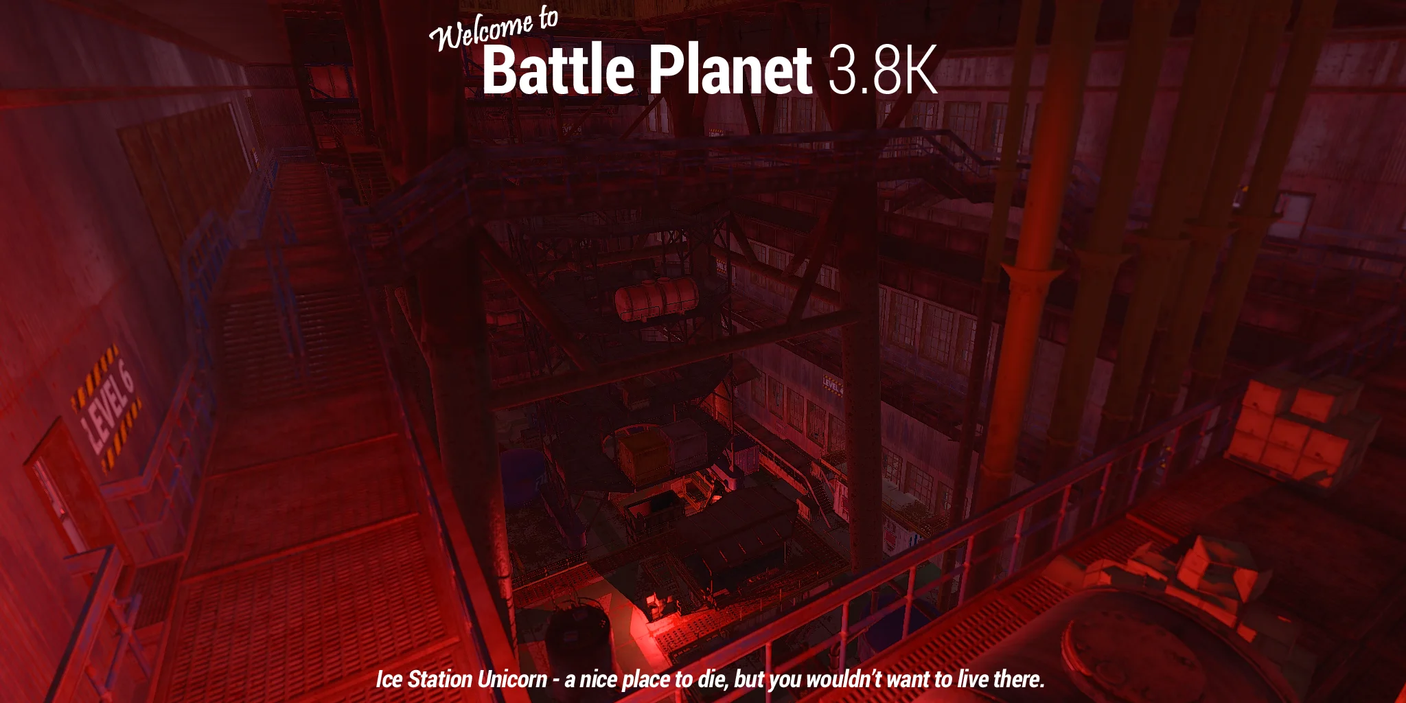 Multi-level interior of Ice Station Unicorn