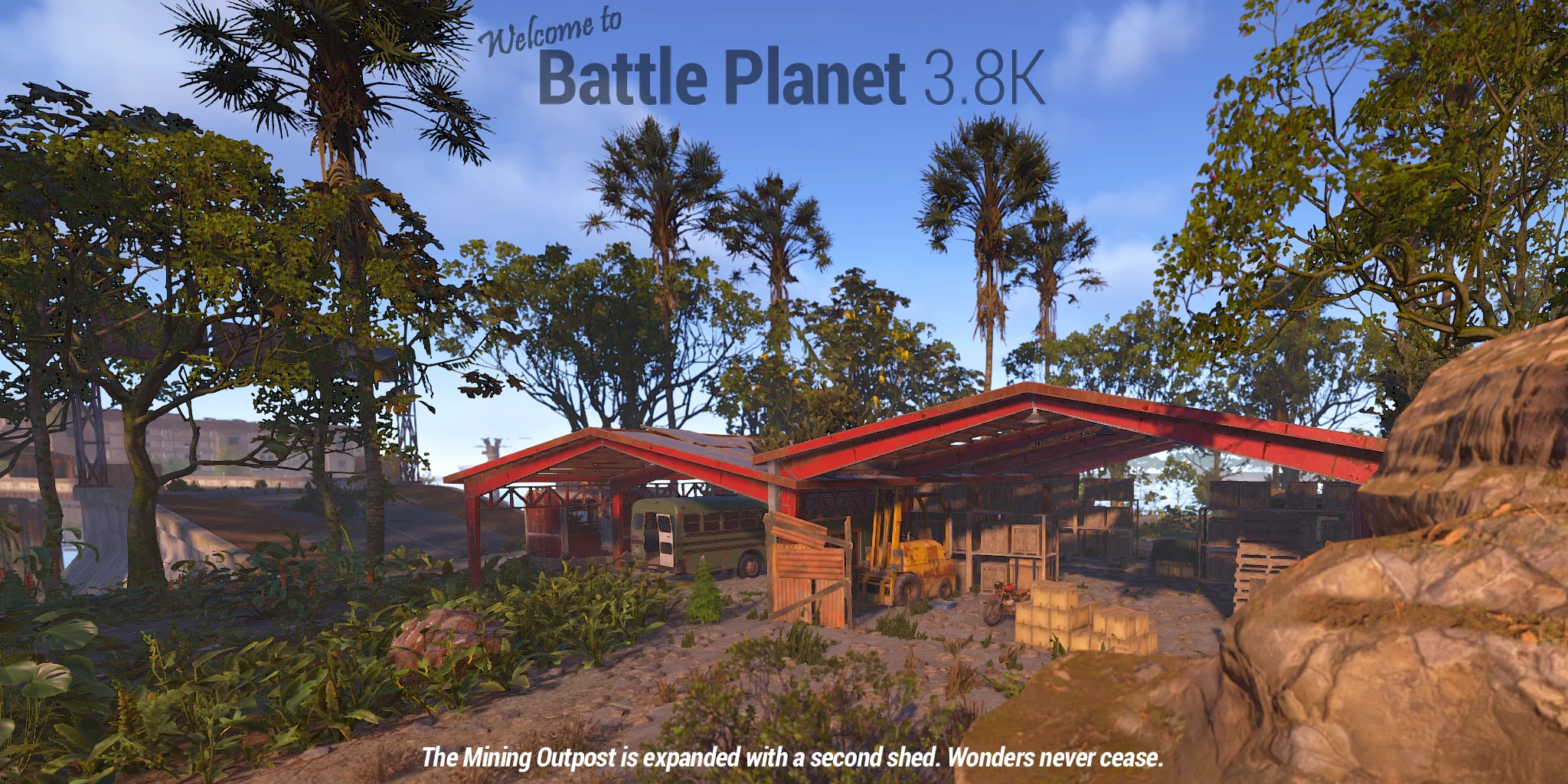 Expanded Mining Outpost surrounded by jungle