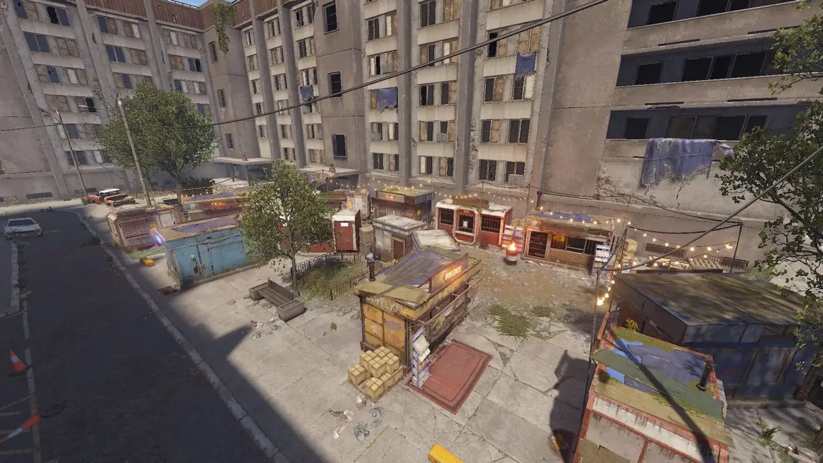Apartment Complex courtyard shops